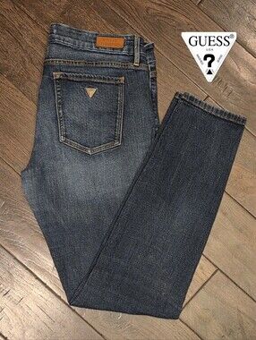 GUESS Womens Dark Blue Skinny Jeans SZ 32
